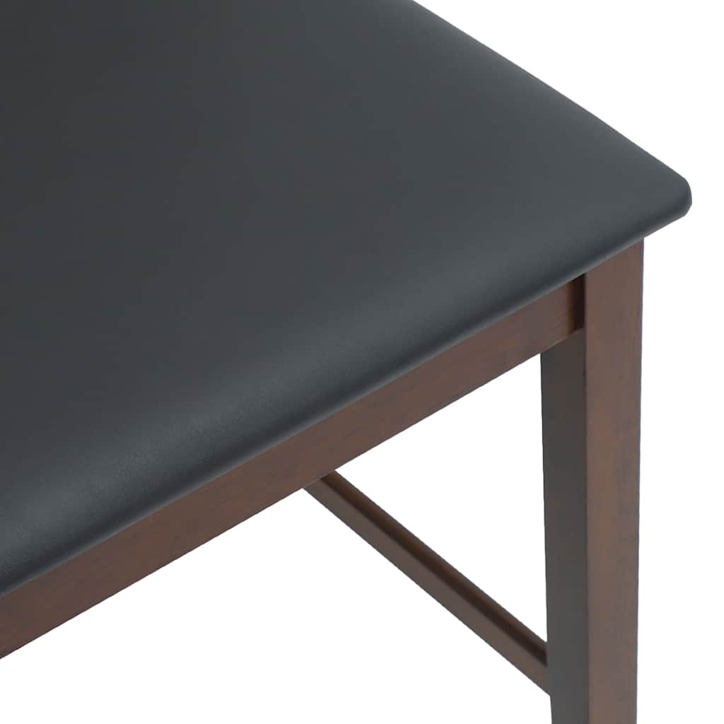 Barkrukken met kussens 2 st massief hout rubber bruin