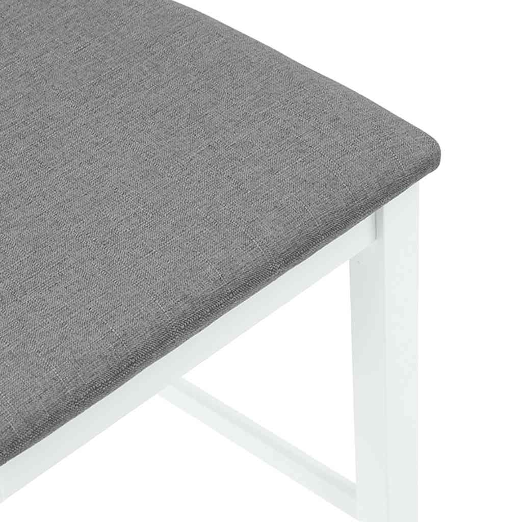 Barkrukken met kussens 2 st massief hout rubber wit