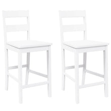 Barkrukken 2 st massief hout rubber wit