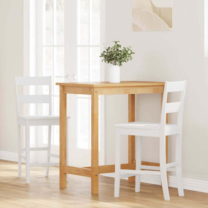 Barkrukken 2 st massief hout rubber wit