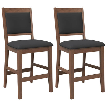 Barkrukken met kussens 2 stuks Bruin massief hout rubber