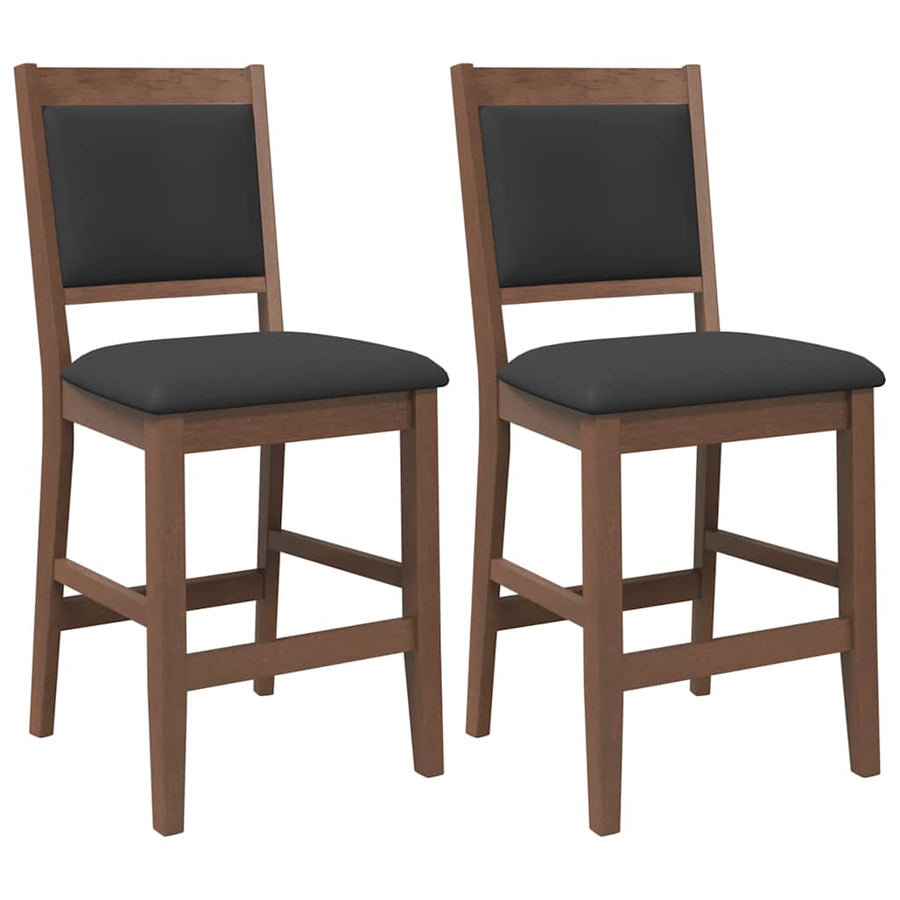 Barkrukken met kussens 2 stuks Bruin massief hout rubber
