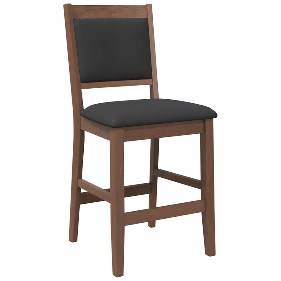Barkrukken met kussens 2 stuks Bruin massief hout rubber