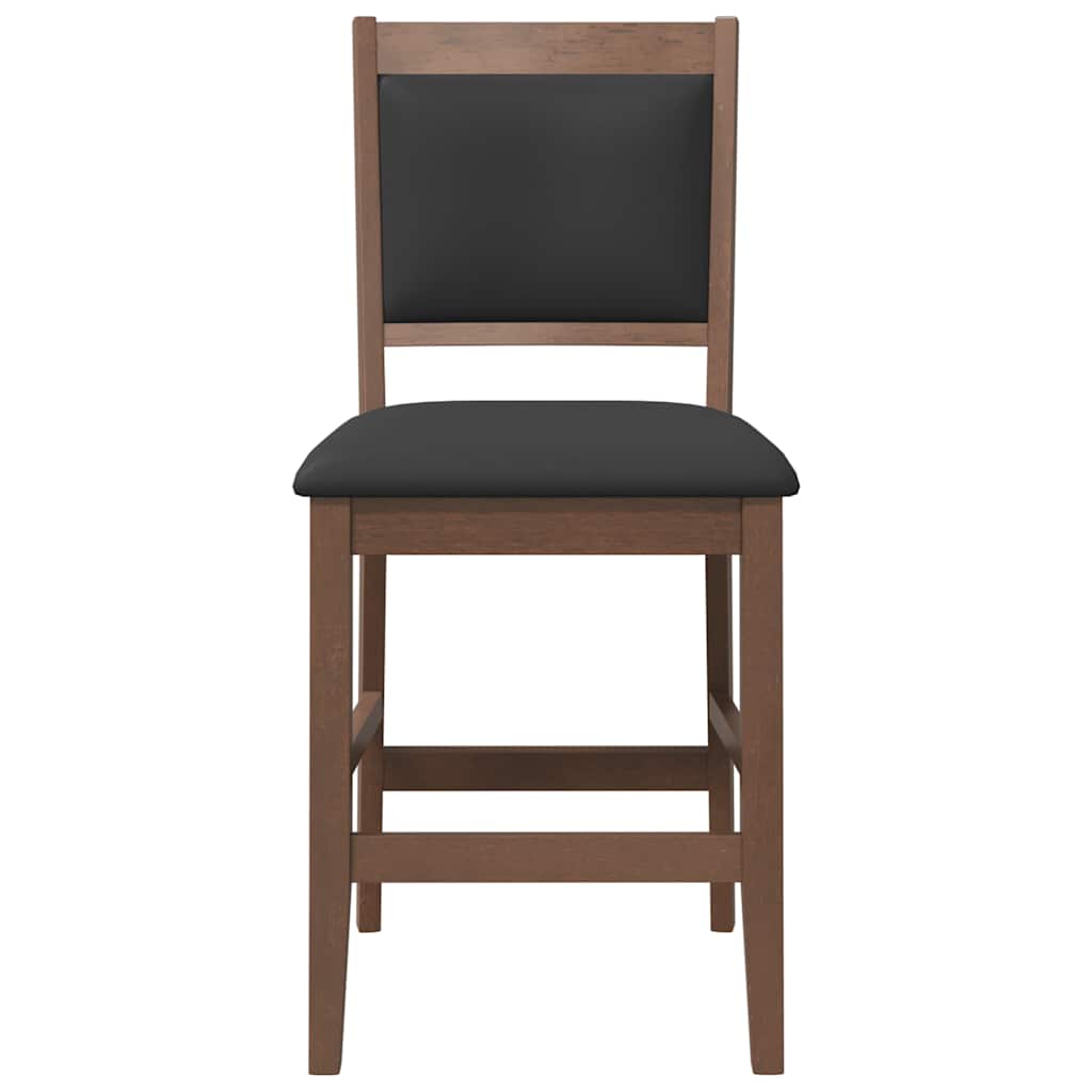 Barkrukken met kussens 2 stuks Bruin massief hout rubber