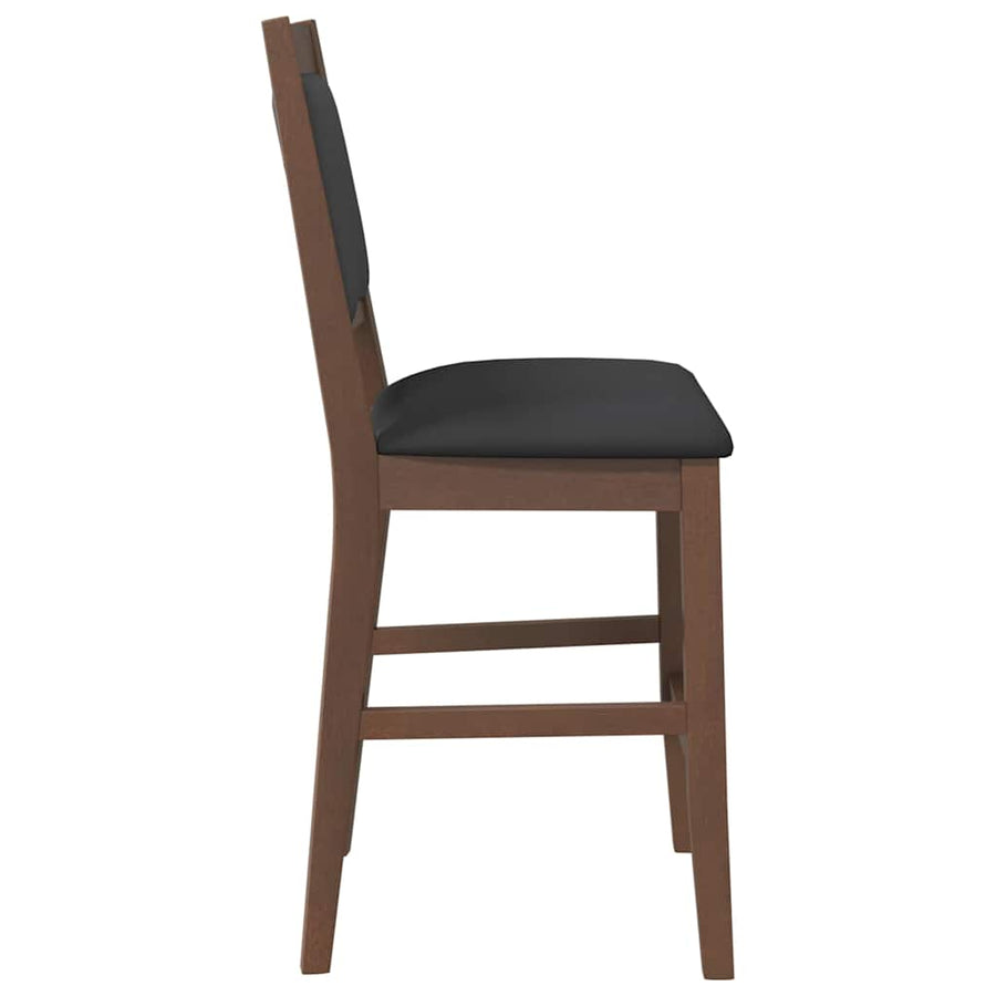 Barkrukken met kussens 2 stuks Bruin massief hout rubber