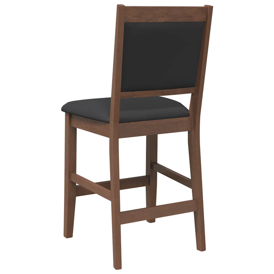 Barkrukken met kussens 2 stuks Bruin massief hout rubber
