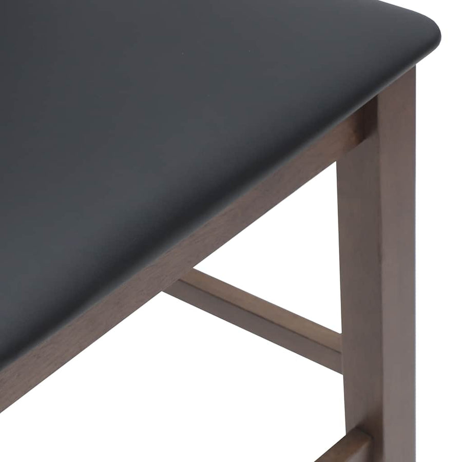Barkrukken met kussens 2 stuks Bruin massief hout rubber