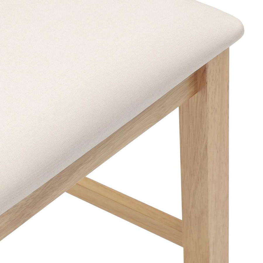 Barkrukken met kussens 2 stuks natuurlijk massief hout rubber
