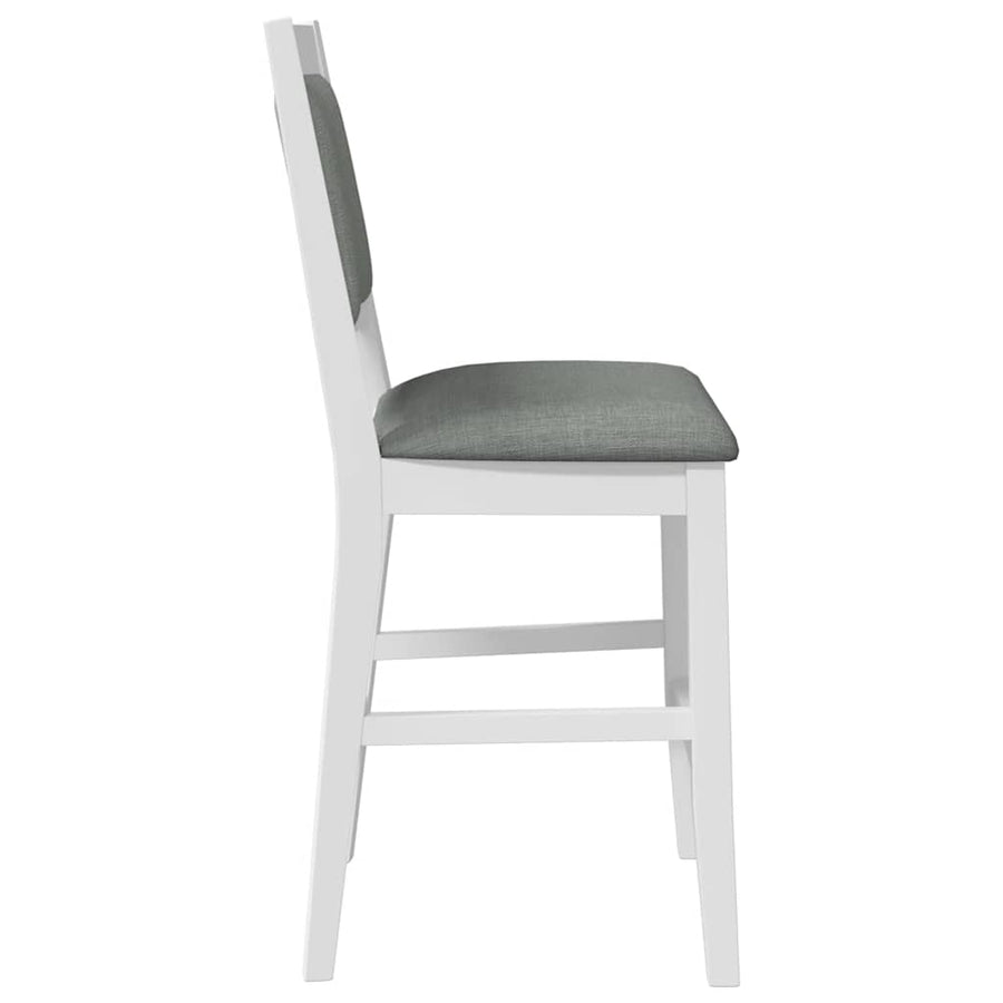 Barkrukken met kussens 2 stuks wit massief hout rubber
