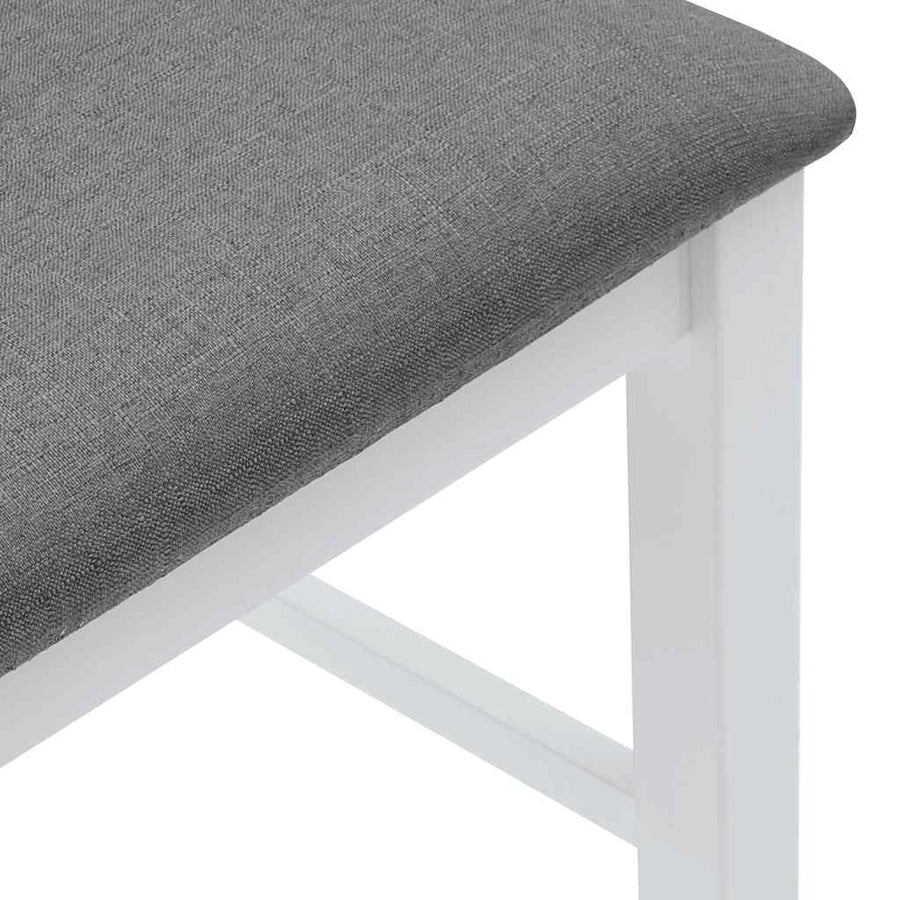 Barkrukken met kussens 2 stuks wit massief hout rubber