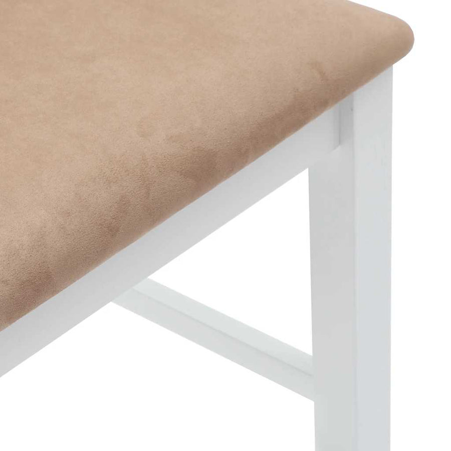 Barkrukken met kussens 2 stuks wit massief hout rubber