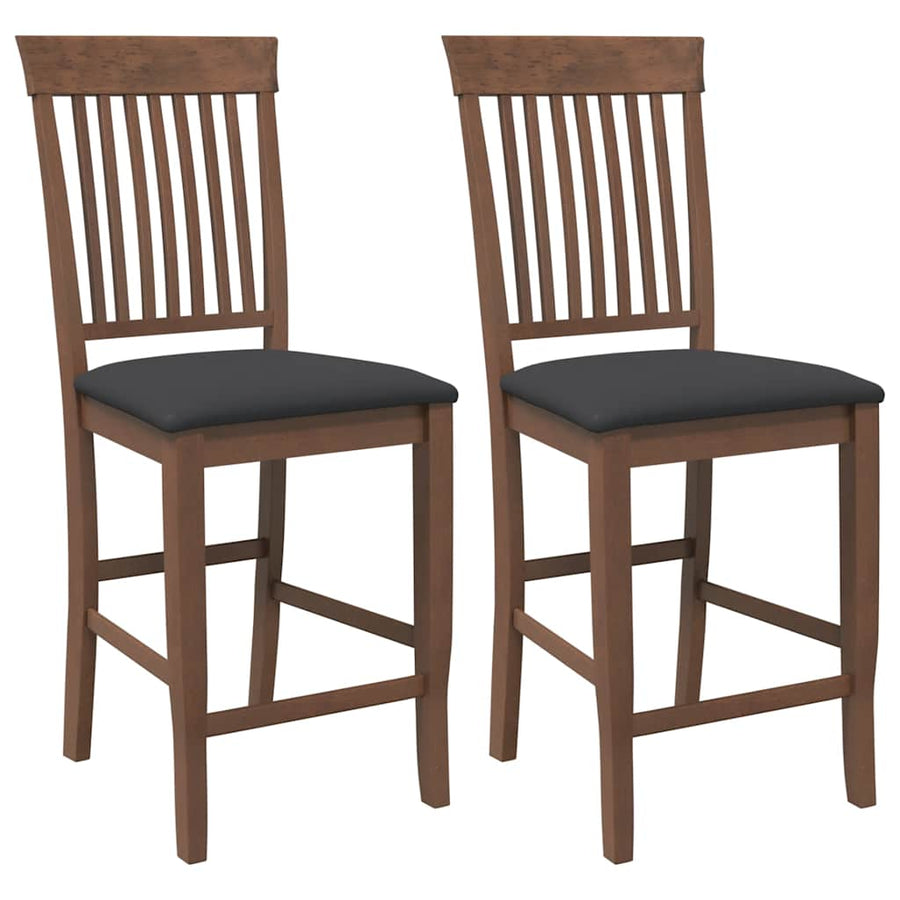 Barkrukken met kussens 2 stuks Bruin massief hout rubber