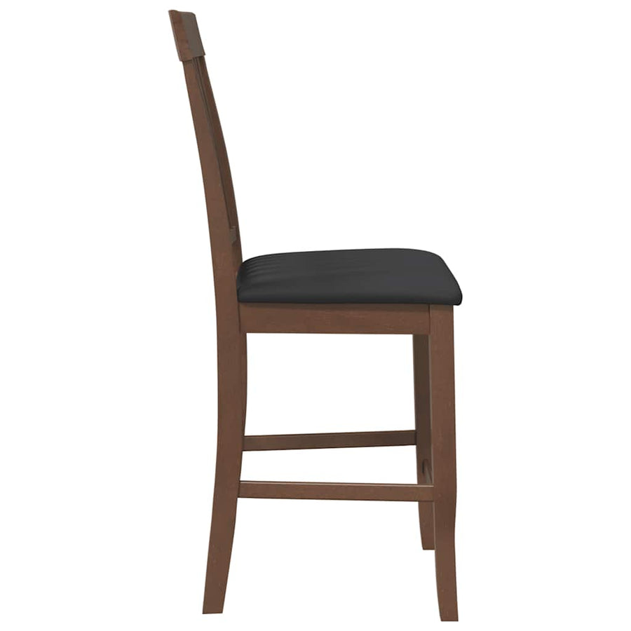 Barkrukken met kussens 2 stuks Bruin massief hout rubber