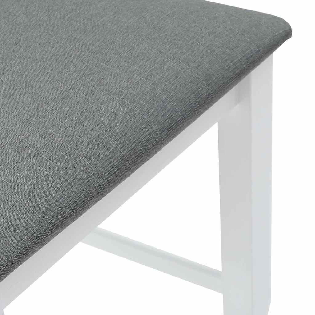 Barkrukken met kussens 2 stuks wit massief hout rubber