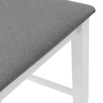 Barkrukken met kussens 2 stuks wit massief hout rubber