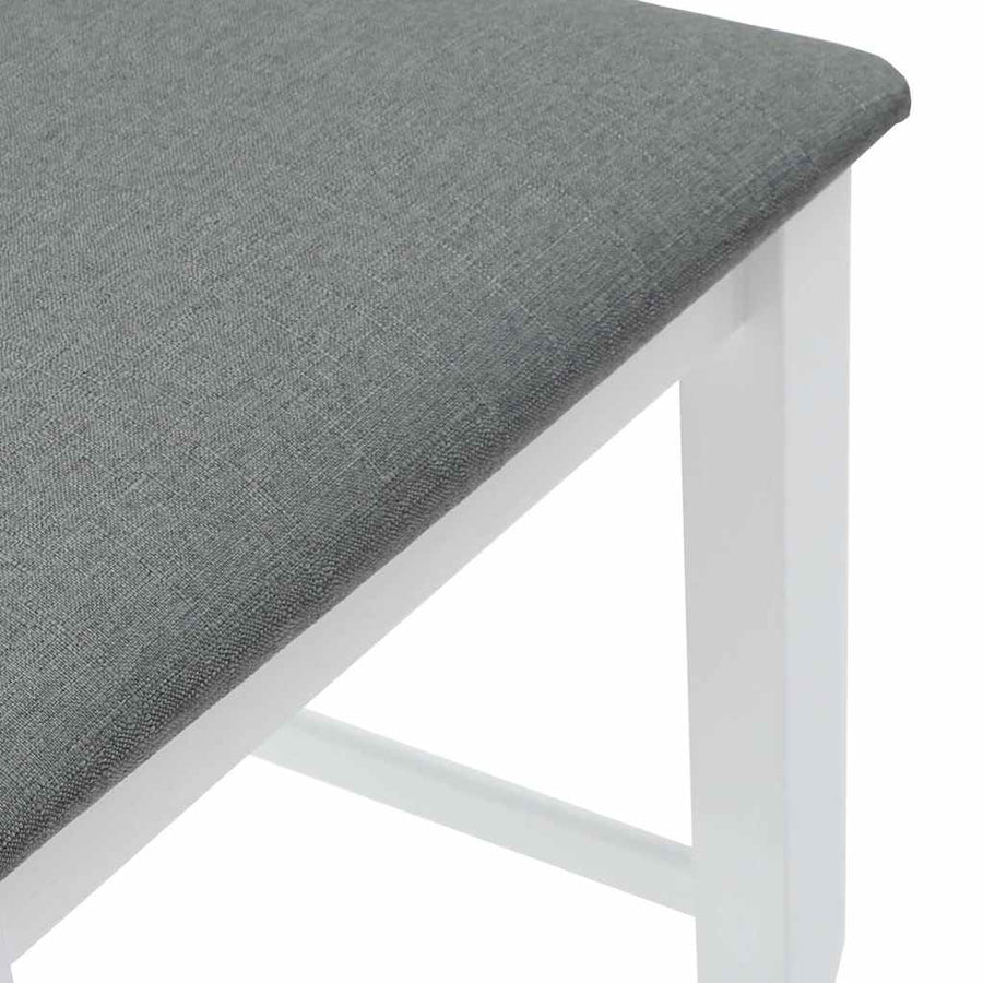 Barkrukken met kussens 2 stuks wit massief hout rubber