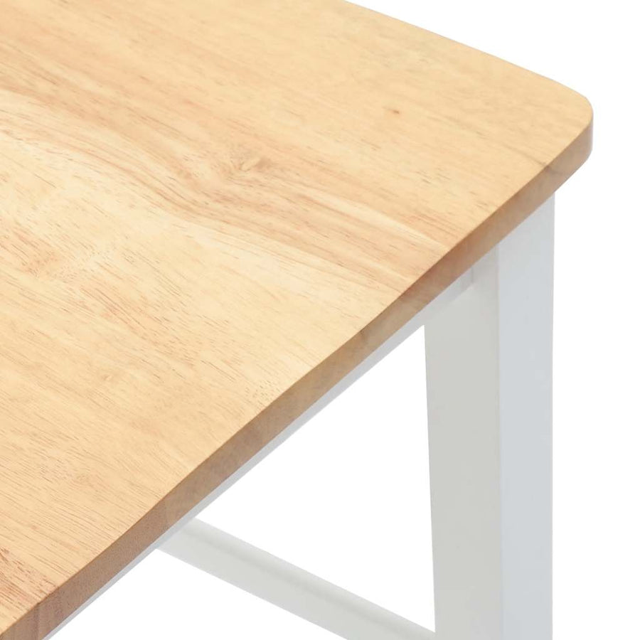 Barkrukken 2 stuks Wit Massief Hout Rubber