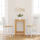 Bar stools 2 pieces White Solid Rubberwood