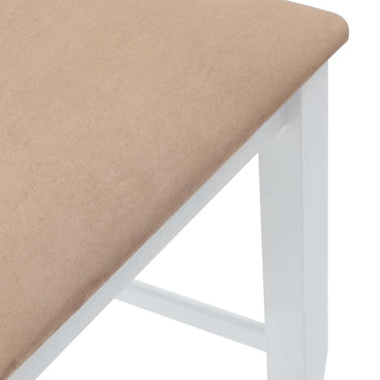 Barkrukken met kussens 2 stuks wit massief hout rubber
