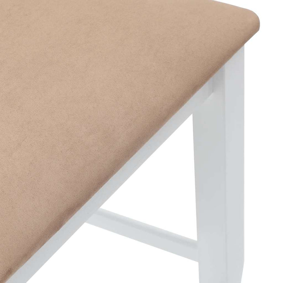 Barkrukken met kussens 2 stuks wit massief hout rubber