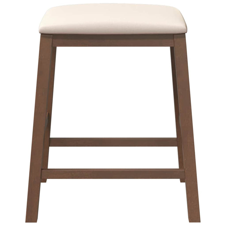 Barstoelen met kussens 2 st massief hout rubber bruin