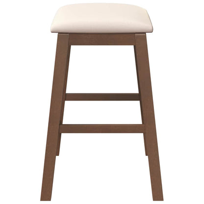 Barstoelen met kussens 2 st massief hout rubber bruin