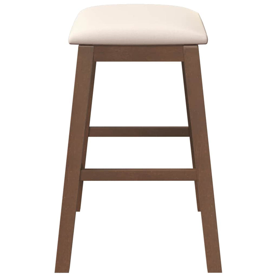 Barstoelen met kussens 2 st massief hout rubber bruin