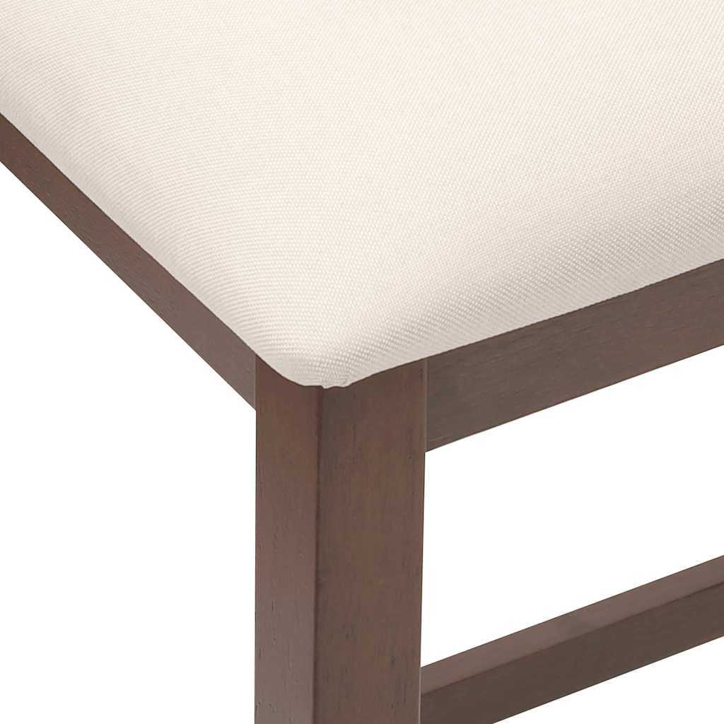 Barstoelen met kussens 2 st massief hout rubber bruin