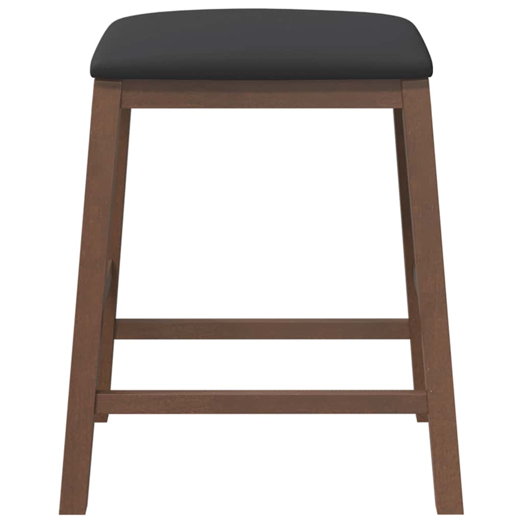 Barstoelen met kussens 2 st massief hout rubber bruin
