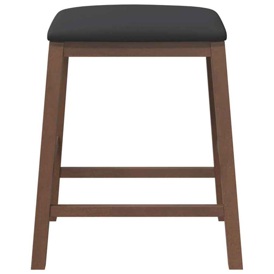 Barstoelen met kussens 2 st massief hout rubber bruin