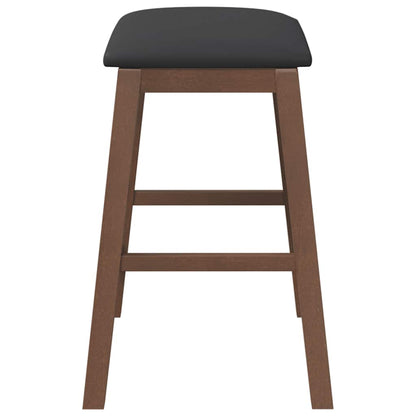 Barstoelen met kussens 2 st massief hout rubber bruin