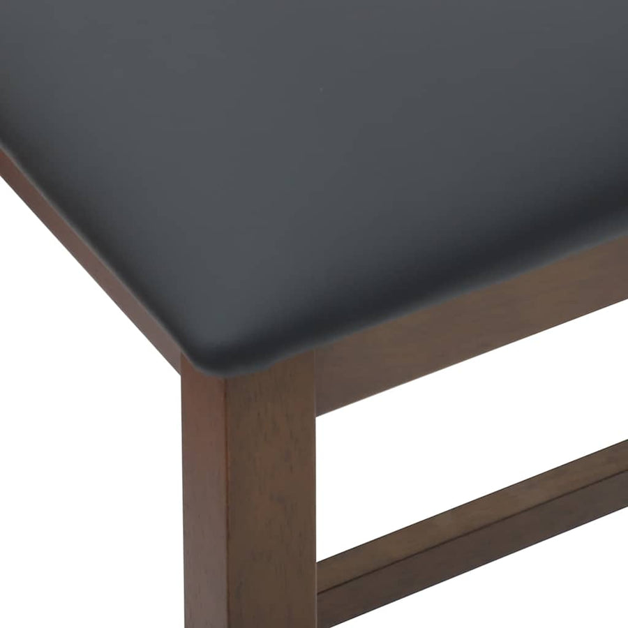 Barstoelen met kussens 2 st massief hout rubber bruin