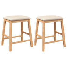 Barstoelen met kussens 2 st massief hout rubber