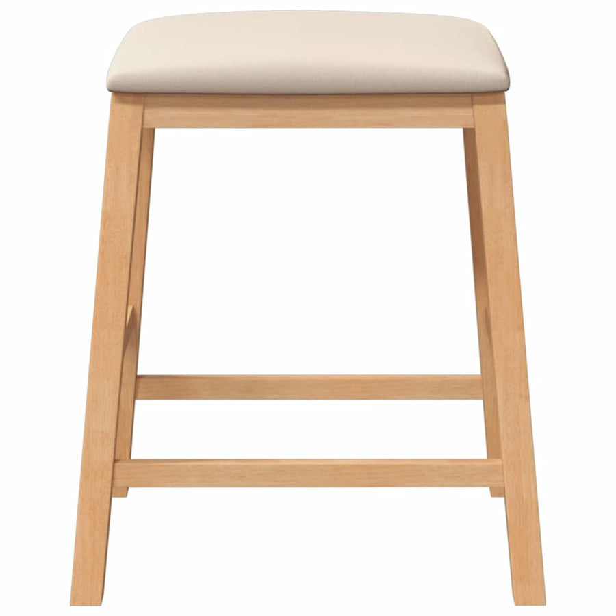 Barstoelen met kussens 2 st massief hout rubber