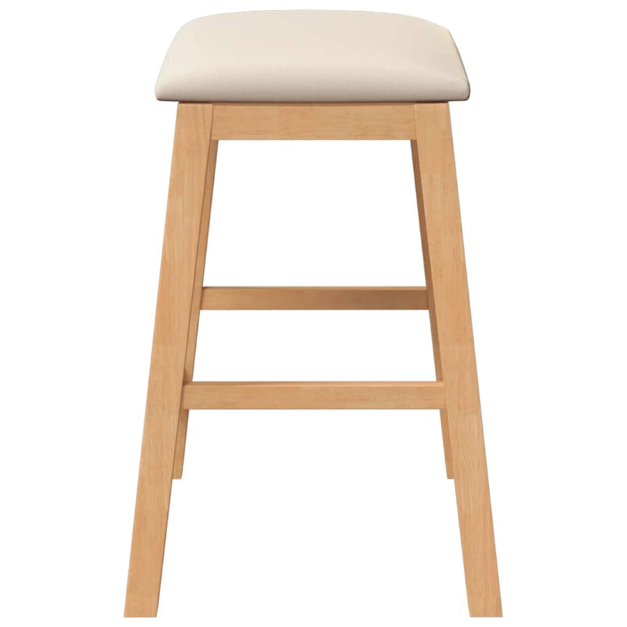Barstoelen met kussens 2 st massief hout rubber