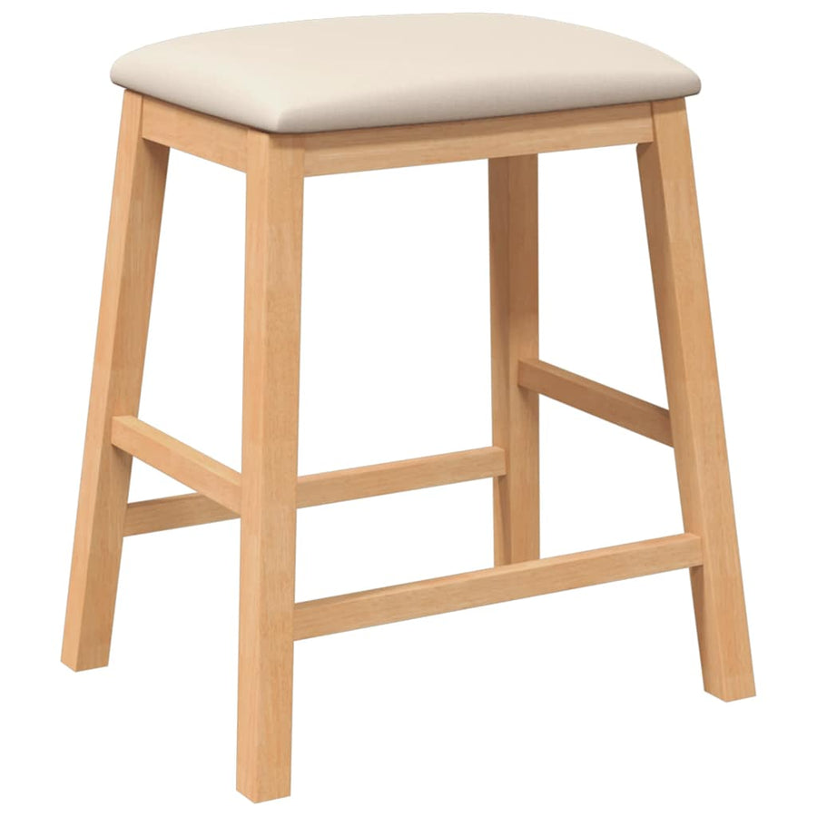 Barstoelen met kussens 2 st massief hout rubber