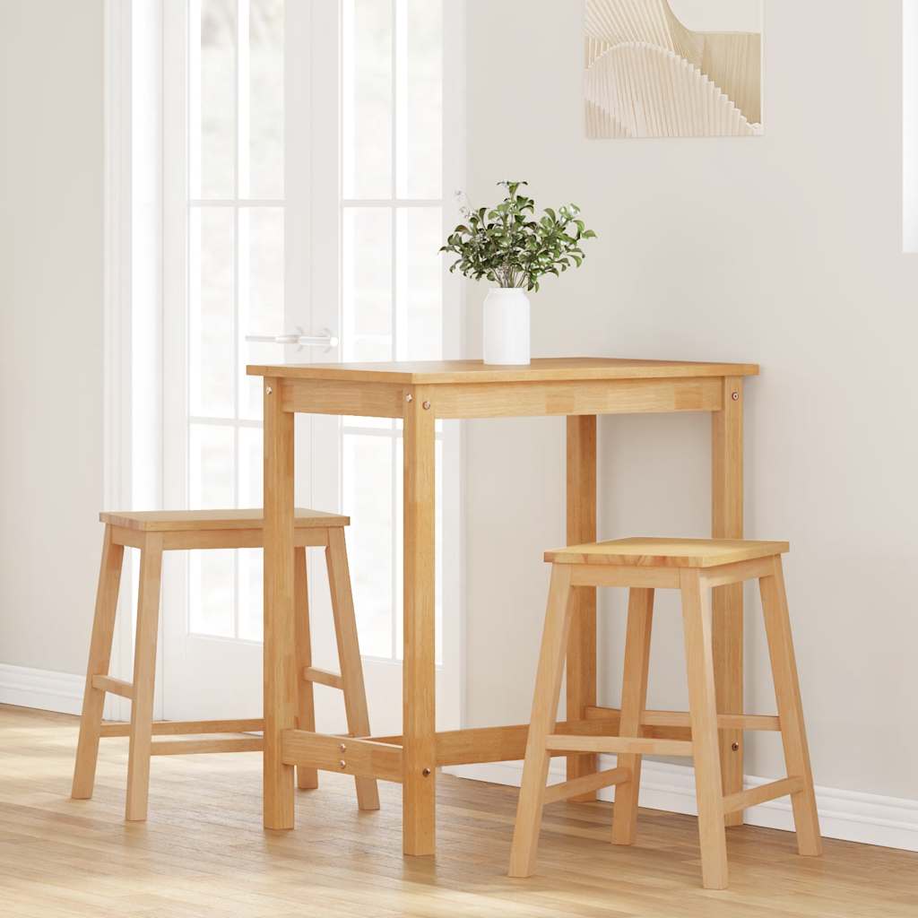Barstoelen 2 st massief hout rubber