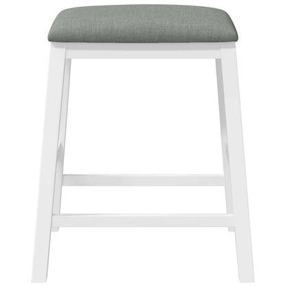 Barstoelen met kussens 2 st massief hout rubber wit