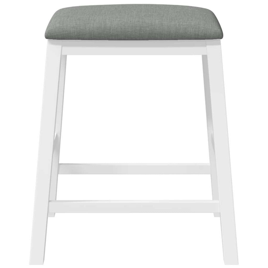 Barstoelen met kussens 2 st massief hout rubber wit