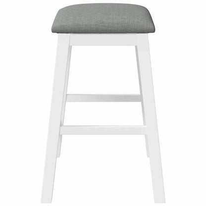 Barstoelen met kussens 2 st massief hout rubber wit
