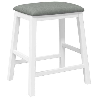 Barstoelen met kussens 2 st massief hout rubber wit