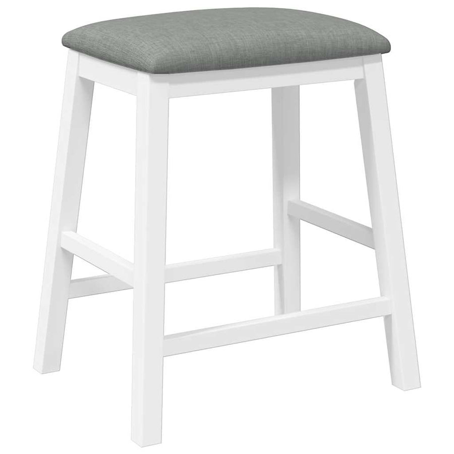 Barstoelen met kussens 2 st massief hout rubber wit