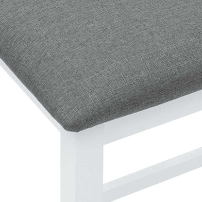 Barstoelen met kussens 2 st massief hout rubber wit
