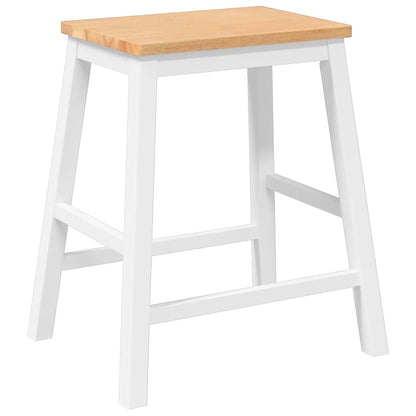 Barstoelen 2 st massief hout wit