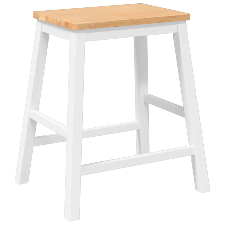 Barstoelen 2 st massief hout wit