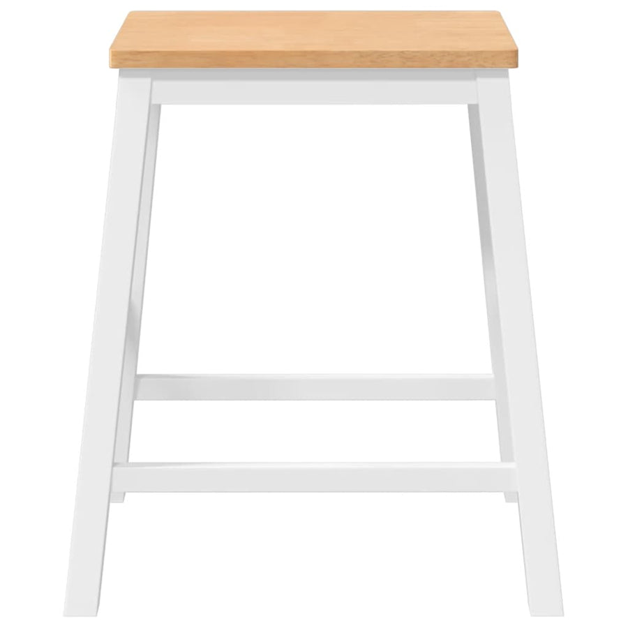 Barstoelen 2 st massief hout wit