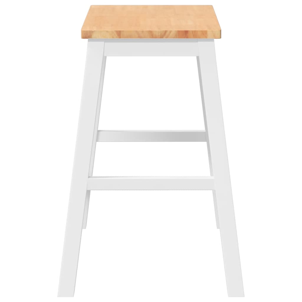Barstoelen 2 st massief hout wit