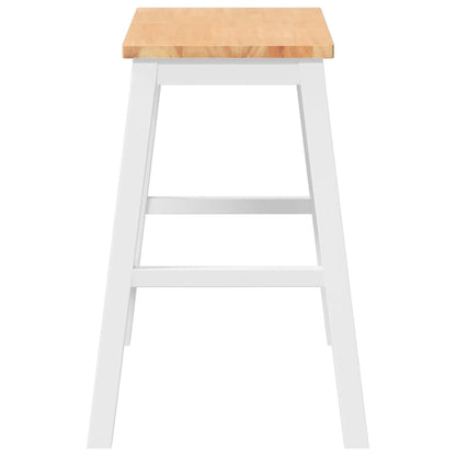 Barstoelen 2 st massief hout wit
