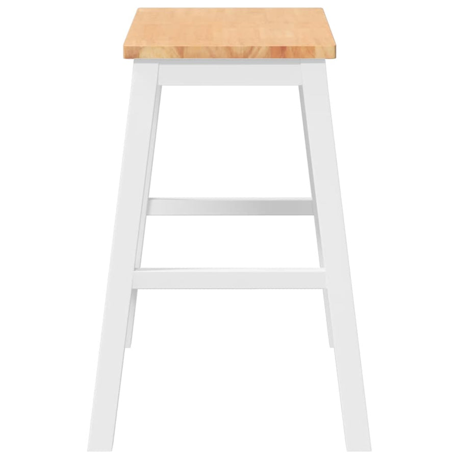 Barstoelen 2 st massief hout wit