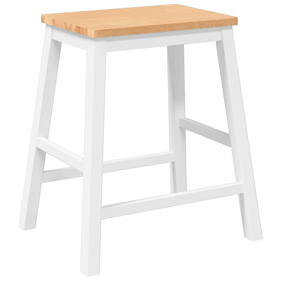 Barstoelen 2 st massief hout wit